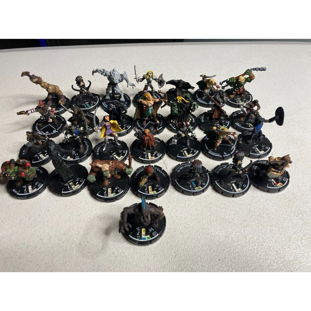 Mage Knights Miniature Lot of 29 MKR Wizkids RPG Deep Spawn Shaman Orc Sentry